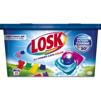 Капсули для прання Losk 3+1 Power Caps Color 15 шт. (9000101803457) Вінниця - фото 1