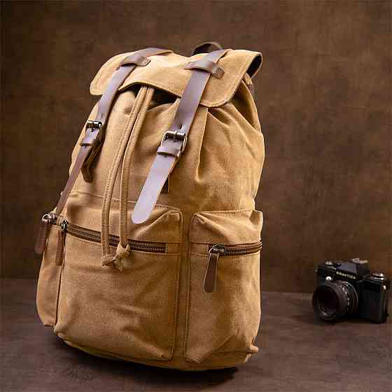 Рюкзак туристичний текстильний унісекс Vintage 20610 Коричневий Київ