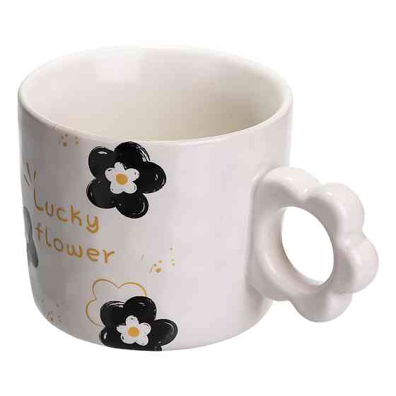 Yiwu Чашка для чаю та кави порцелянова Lucky Flower 420 (мл) гарна оригінальна кружка на подару Коломия