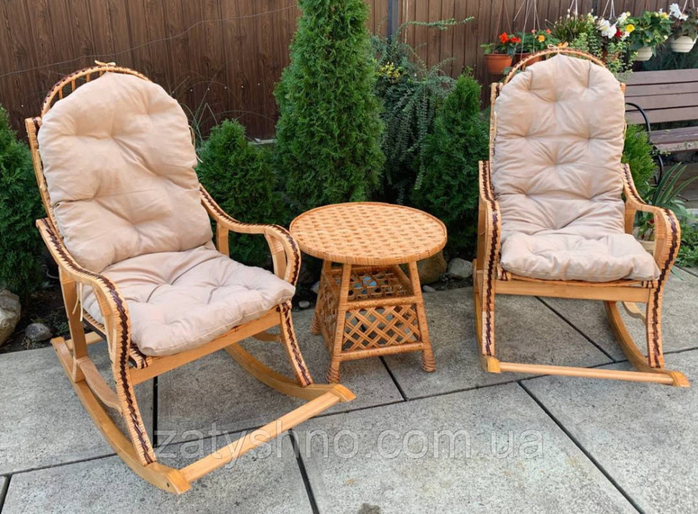Кресло - качалка плетеная из лозы, набор мебели Киев - изображение 4