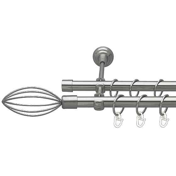Карниз Orvit Мікс металевий дворядний відкритий Нержавіюча Сталь 19\19 мм 160 см (00-00016086) Львов