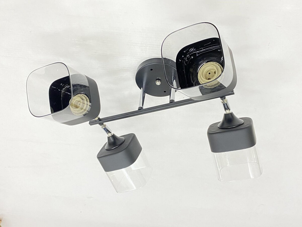 Стельова Люстра на 4 плафони VALESO 91134/4 (Чорний+Хром) Коломия - фото 1