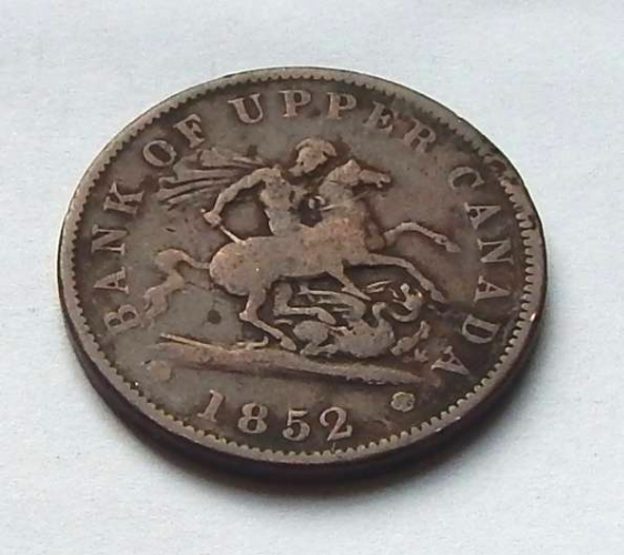 Банківський токен, 1 пенні, 1852 р Верхня Канада Полтава - фото 1