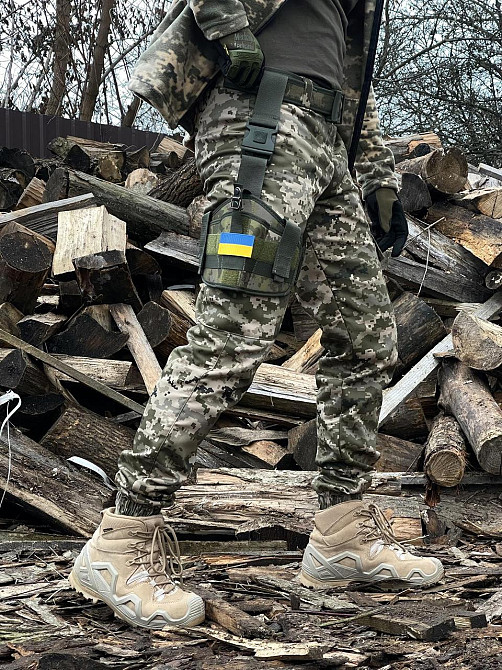 Настегна кобура для пістолета на ногу тактична на стегно одне кріплення камуфляж Одеса - фото 9