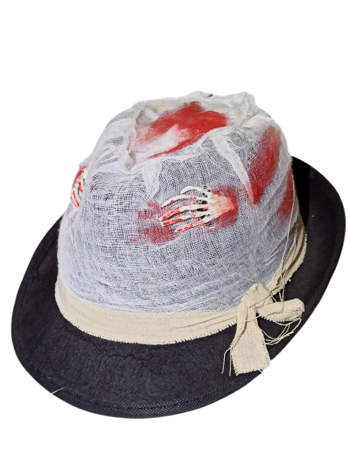 Чоловічий капелюх з бинтом у крові для Хелловіна one size чорний Київ - фото 4