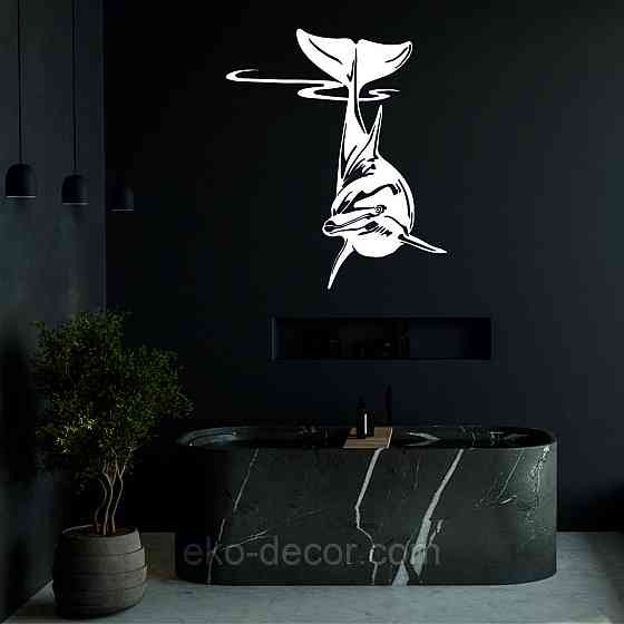 Декоративное настенное Панно «Дельфин» Декор на стену 110*94 см, Белый Киев