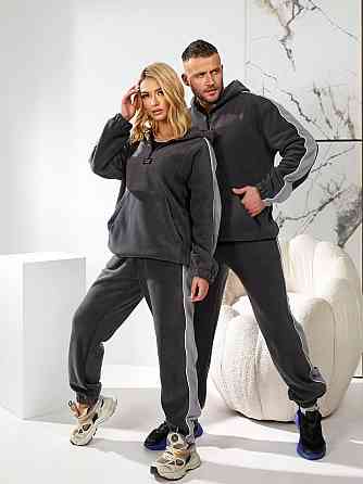 Женский повседневный флисовый костюм, двусторонний флис полар Графит, 48/52 Одесса