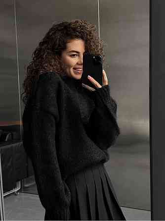 Женский уютный оверсайз свитер машинная вязка Одесса