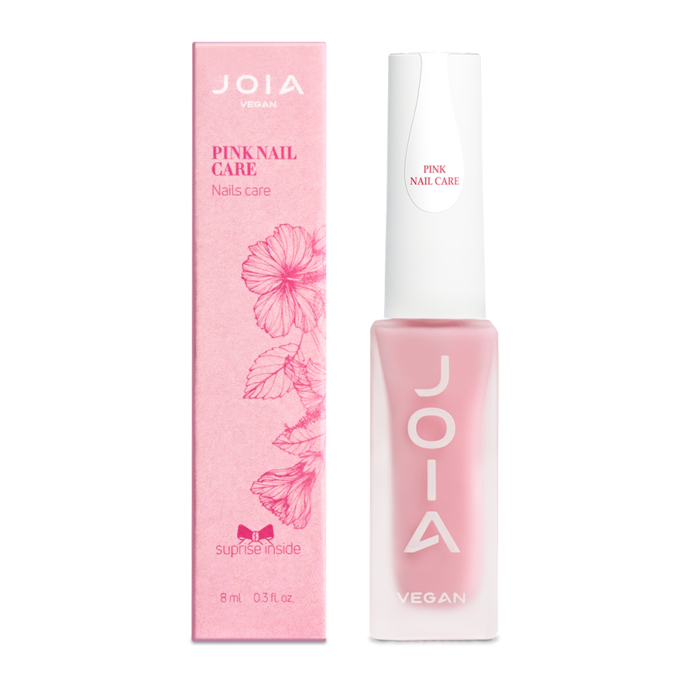 Укрепляющее базовое покрытие для ногтей Pink Nail Care JOIA Vegan 8 мл Киев - изображение 4