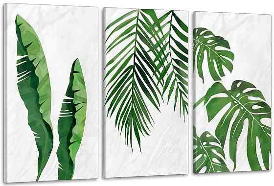 Модульная картина "Зелені листя Абстракція" Art-900_3A (53х100см) 100x150 см Київ