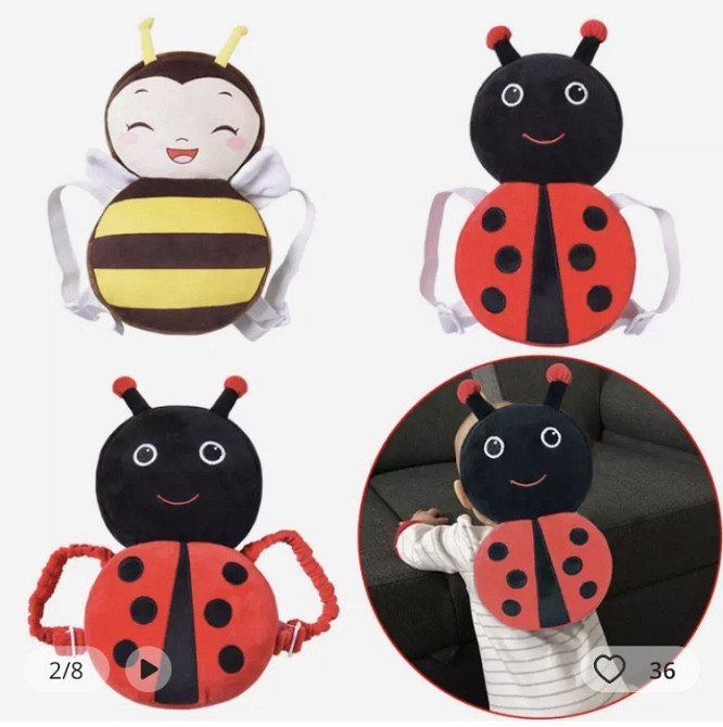 Подушка для защиты головы младенца в стиле Lady Bug, подушка противоударная мультяшная Киев - изображение 3