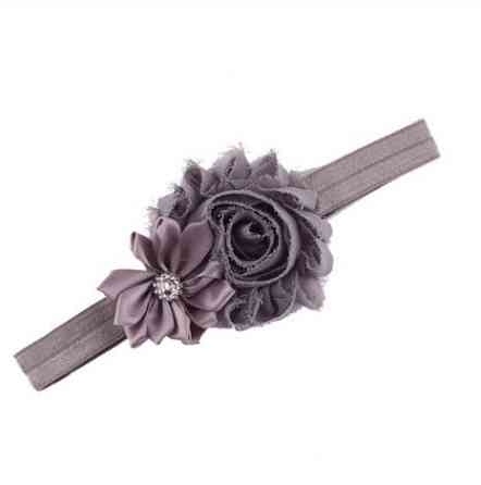 Повязочка на голову дитяча сіра - декор 9см, розмір універсальний (на резинці) Київ