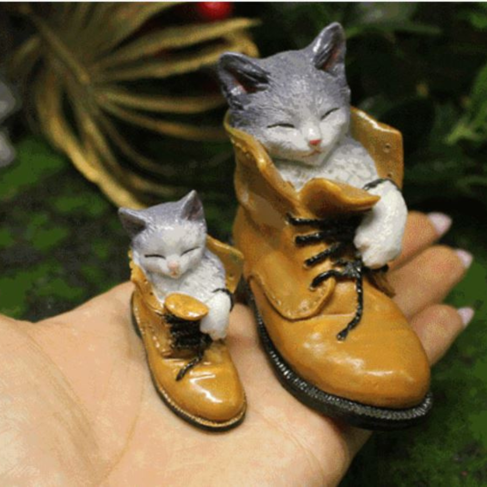 Декоративная фигурка Котенок в ботинке для мини-сада, микроландшафта, декора интерьера, флорариума. Полистоун Одесса - изображение 5