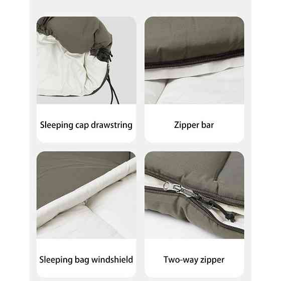 Спальник з капюшоном Naturehike LD350 CNK2300SD016, темно-зелений Київ