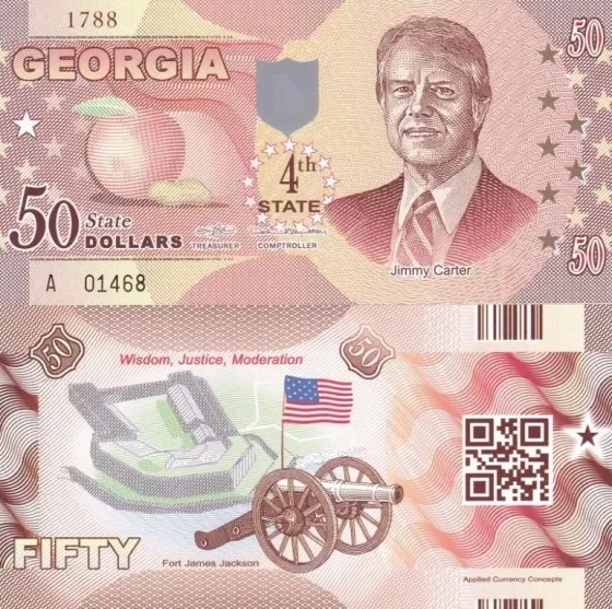 Fantasy/США — 50 Dollars 2014 — 4th state Georgia — Polymer — Сувенір — aUNC Полтава