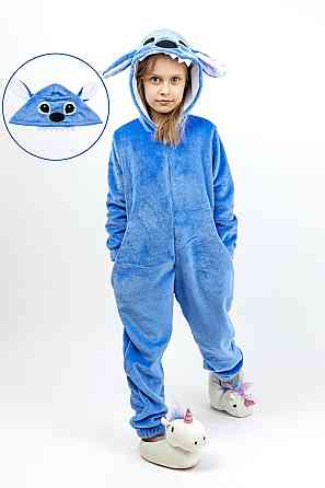 Детская пижама кигуруми детский и подростковый, Стич, пижама-комбинезон домашний топ 116, Велсофт Киев