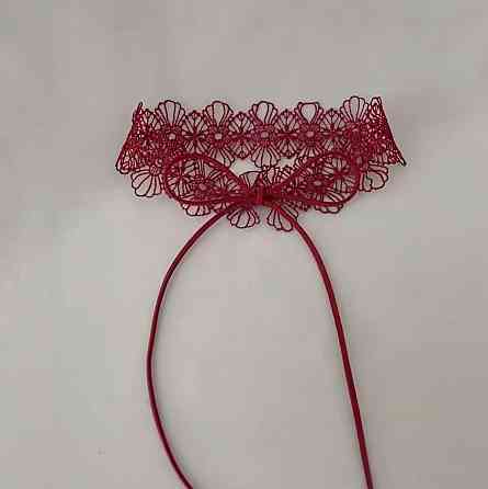 Кружевной чокер на шею красный кружевной ошейник украшение для женщин Киев