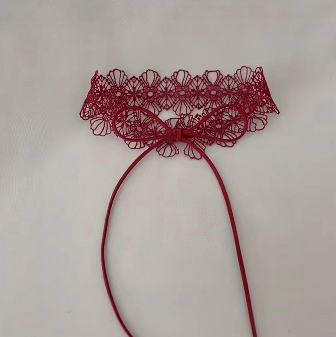 Кружевной чокер на шею красный кружевной ошейник украшение для женщин Киев - изображение 1