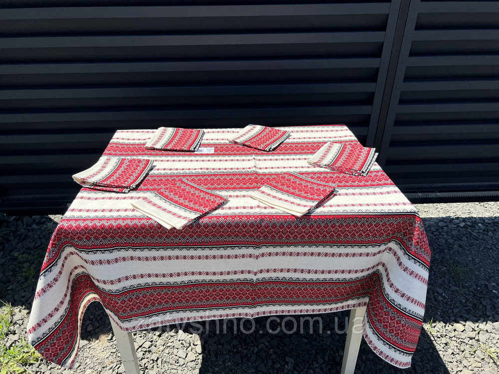 Вишита скатертина на подарунок з серветками Київ - фото 5