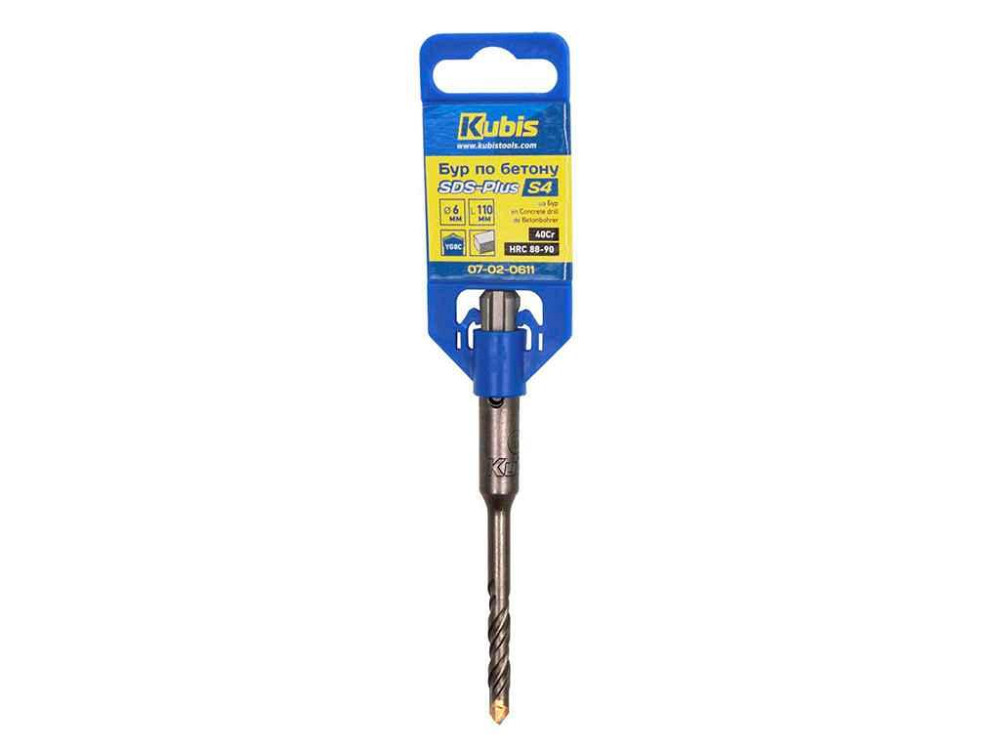 Бур по бетону SDS-Plus S4 6*160 мм, 40Cr, YG8C HRC 88-90 07-02-0616 ТМ Kubis Solmir Киев - изображение 1