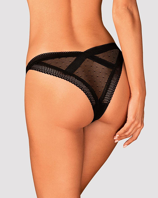 (SALE) Кружевные трусики с заниженной талией Obsessive Estiqua panties XS/S, black Sex Aura Киев - изображение 2