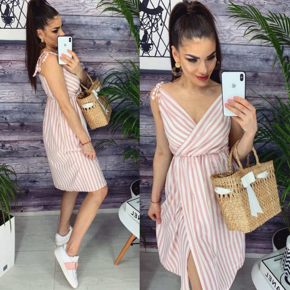 Літня сукня-сарафан у смужку "Indiana" оптом | Норма і батал | Розпродаж моделі Київ - фото 7