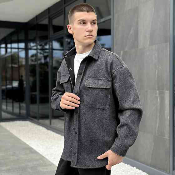 Сорочка-пальто для чоловіків Pobedov Mars. Сорочка демісезонна чоловіча темно-сіра Київ