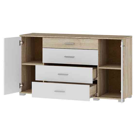 Комод для гостиной Эверест Бриз К-6 (телескопы) 130х38х72.5 Дуб сонома/Белый (DTM-073867) Львов