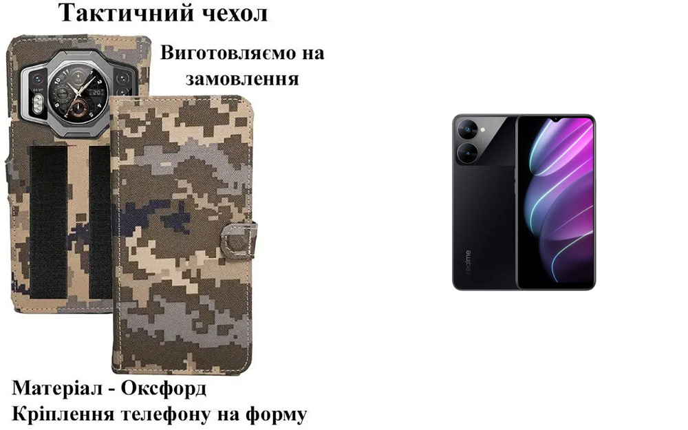 Тактический чехол для OPPO Reno8 5G, Reno8 Lite, Reno8 T, крепится к снаряжению на липучке Киев - изображение 1