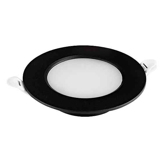 Врезной светодиодный светильник led 5W круг 6400K AURA черный Киев