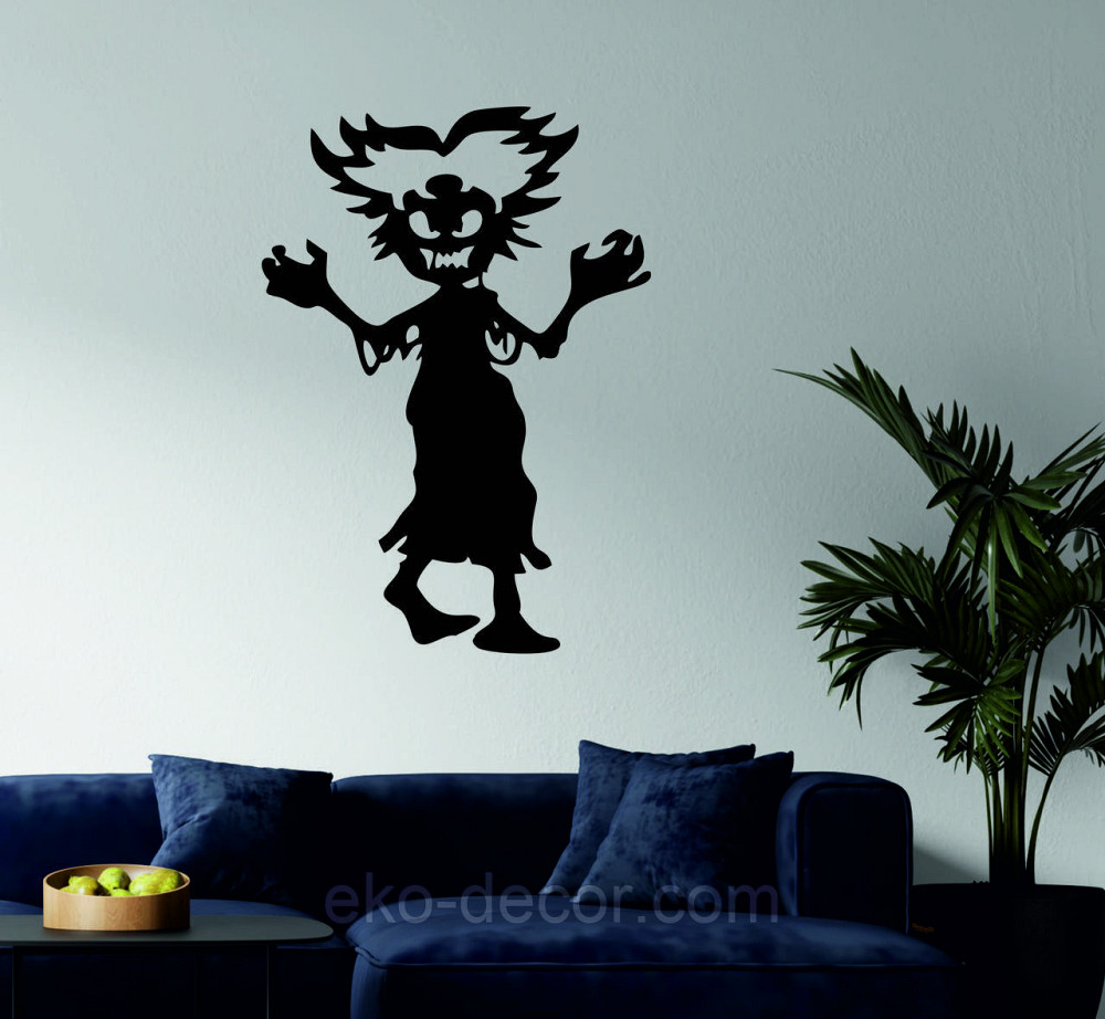 Декоративне настінне Панно «Сілует дітей. Гелловін», Декор на стіну 110*78 см, Чорний Київ - фото 1