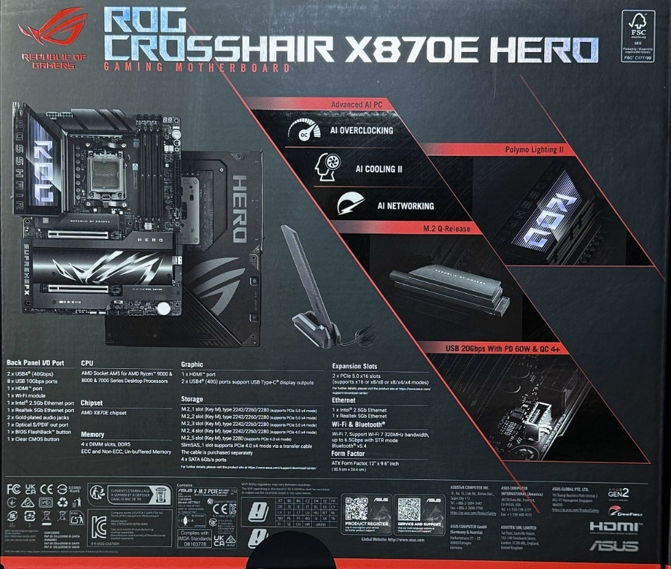 Материнская плата ASUS ROG CROSSHAIR X870E HERO 1 шт. NEW! Харьков - изображение 6