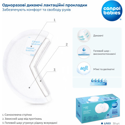 Вкладыш для бюстгальтера Canpol babies 30 шт (1/653) Винница - изображение 7