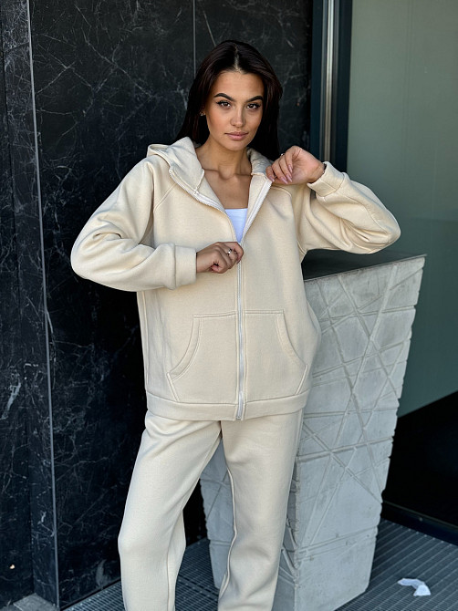 Жіночий теплий костюм на флісі Молочний 42/44 Харків - фото 2