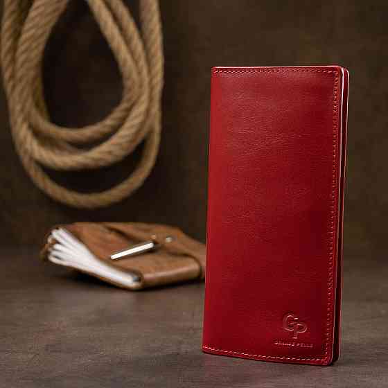 Вертикальне жіноче портмоне GRANDE PELLE 11555 Червоний Київ