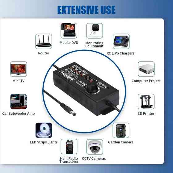 Регульований блок живлення 9-24В з вольтметром 3А Київ
