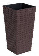 Вазон Ротанг 22*22*41,5см квадратний темно-коричневий Алеана Житомир - фото 1