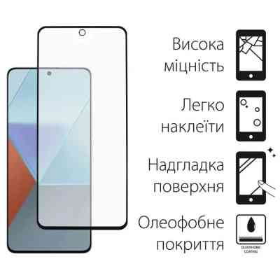 Чехол для мобильного телефона Dengos Kit for Xiaomi Redmi Note 13 5G case + glass (Black) (DG-KM-58) Винница