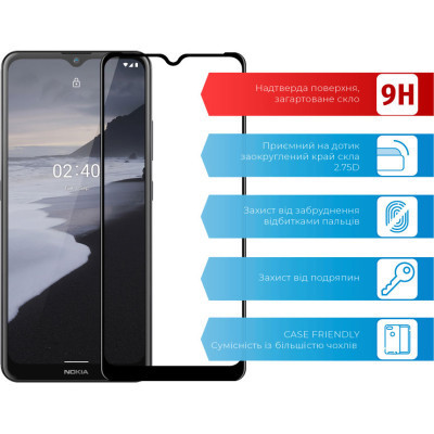 Стекло защитное ACCLAB Full Glue Nokia 2.4 (1283126510793) Винница - изображение 2