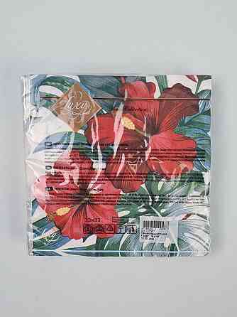 Серветки паперові (ЗЗХЗЗ, 18 шт.) "Гібіскус африканський" Luxy (1 пачка) Харків