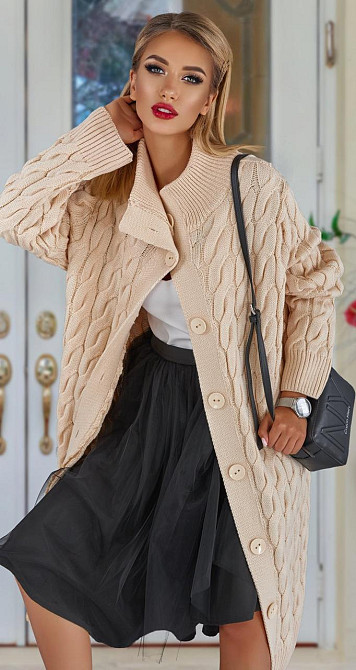 Теплий в'язаний кардиган (50-52) Київ - фото 3