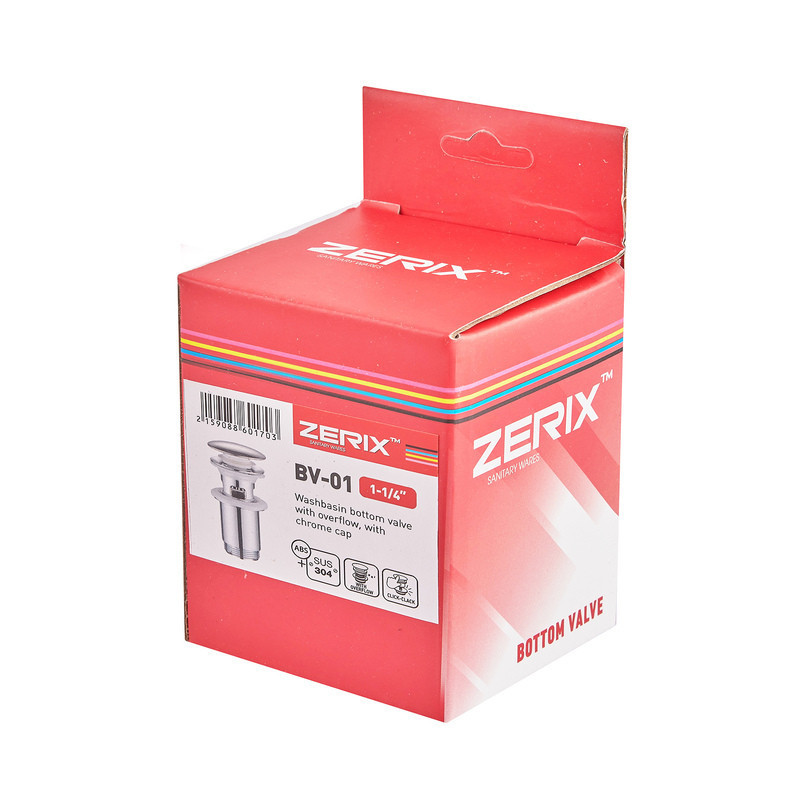 Донний клапан для раковини Zerix BV-01 1 1/4'' з переливом автоматичний СLICK-СLACK  (Z ( 14104 ) Харьков - изображение 4