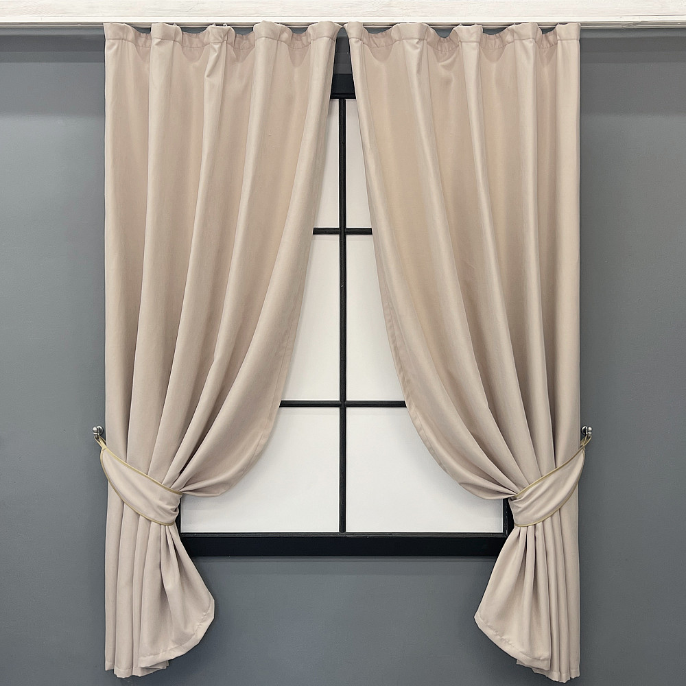 Комплект коротких штор VR-Textil Микровелюр Petek № 1828ш Таш 140х170 см 2 шт (35-0428) Киев - изображение 1