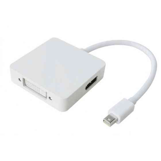 Перехідник mini DisplayPort M --> HDMI/DisplayPort/DVI (24+5), FHD 1080p, кабель 0.2 м (S0416) Киев