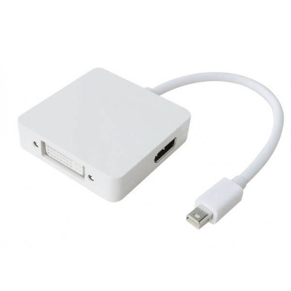Перехідник mini DisplayPort M --> HDMI/DisplayPort/DVI (24+5), FHD 1080p, кабель 0.2 м (S0416) Київ - фото 3