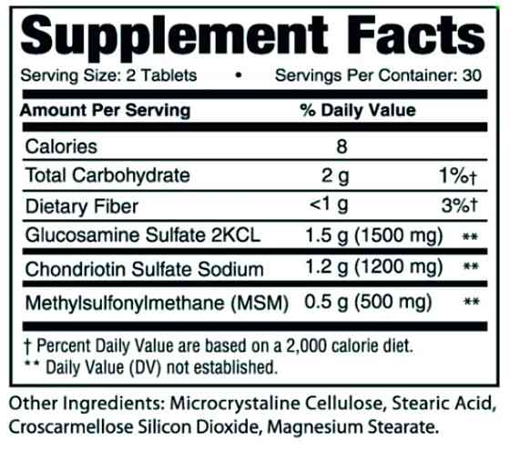 Средство для суставов Glucosamine, Chondrotin, MSM 60 tabl Луцк