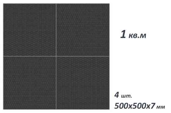 Комплект захисного покриття з резини під лавку штангу гантелі 1х1 м Спортивні покриття Київ