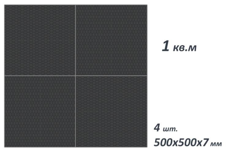 Комплект захисного покриття з резини під лавку штангу гантелі 1х1 м Спортивні покриття Київ - фото 1