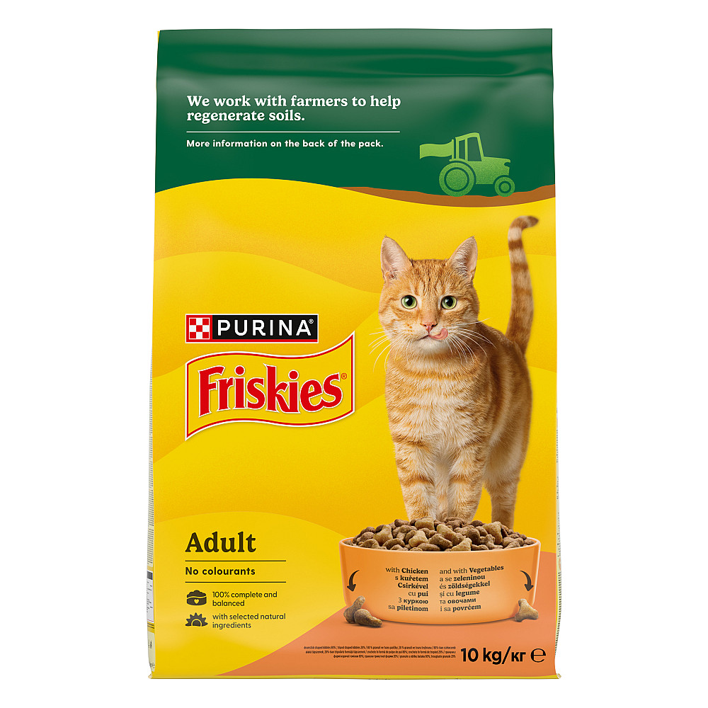 Сухий корм FRISKIES для дорослих котів, з куркою та овочами, 10 кг Київ - фото 1