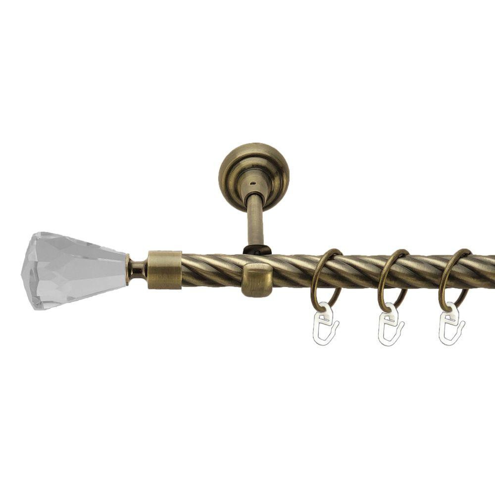 Карниз Orvit Лучетта металевий однорядний відкритий скручена труба кільце металеве Антик 19 мм 200 см (00-00022016) Львів - фото 1